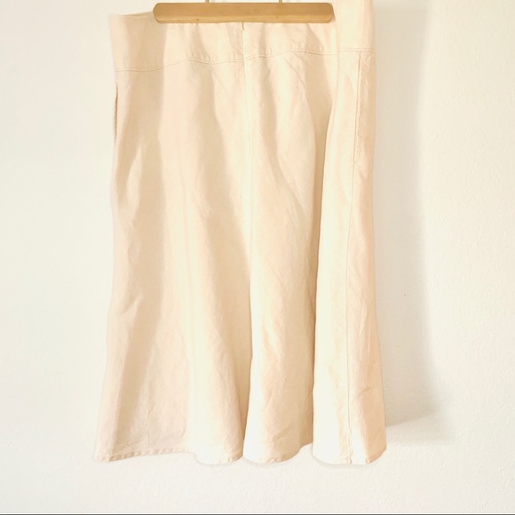 Sold! J. Jill Cream Linen Midi Skirt - Picture 4 of 7